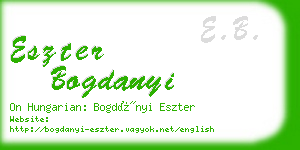 eszter bogdanyi business card